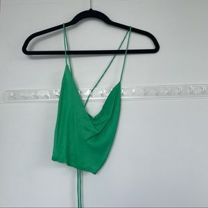 Zara Satin Effect Cowl Crop Top